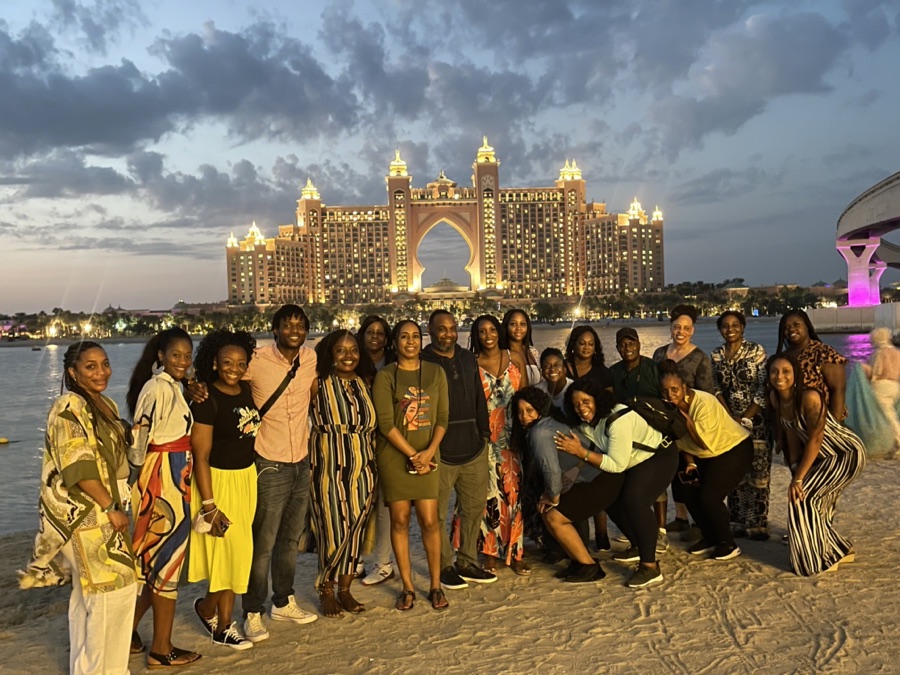 UEG community gathering at Atlantis Dubai at night