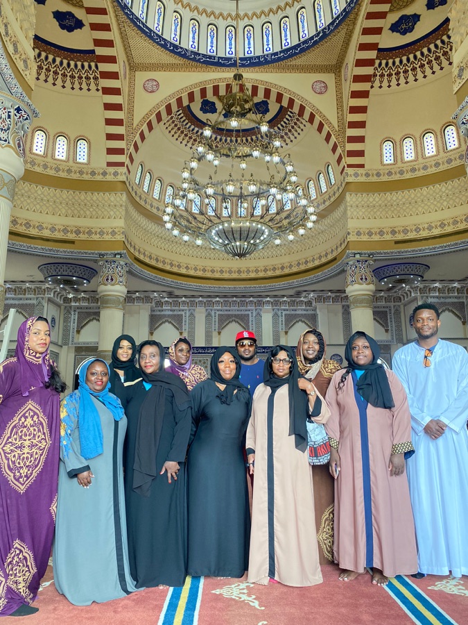 UEG group inside the Grand Mosque in Dubai